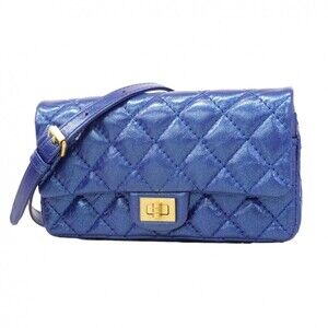 Chanel Shoulder Bag 2.55 Matelassé Leather Blue Women's